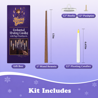 Enchanted Candle Kit — 12 LED Hanging Candles + Wand Remote