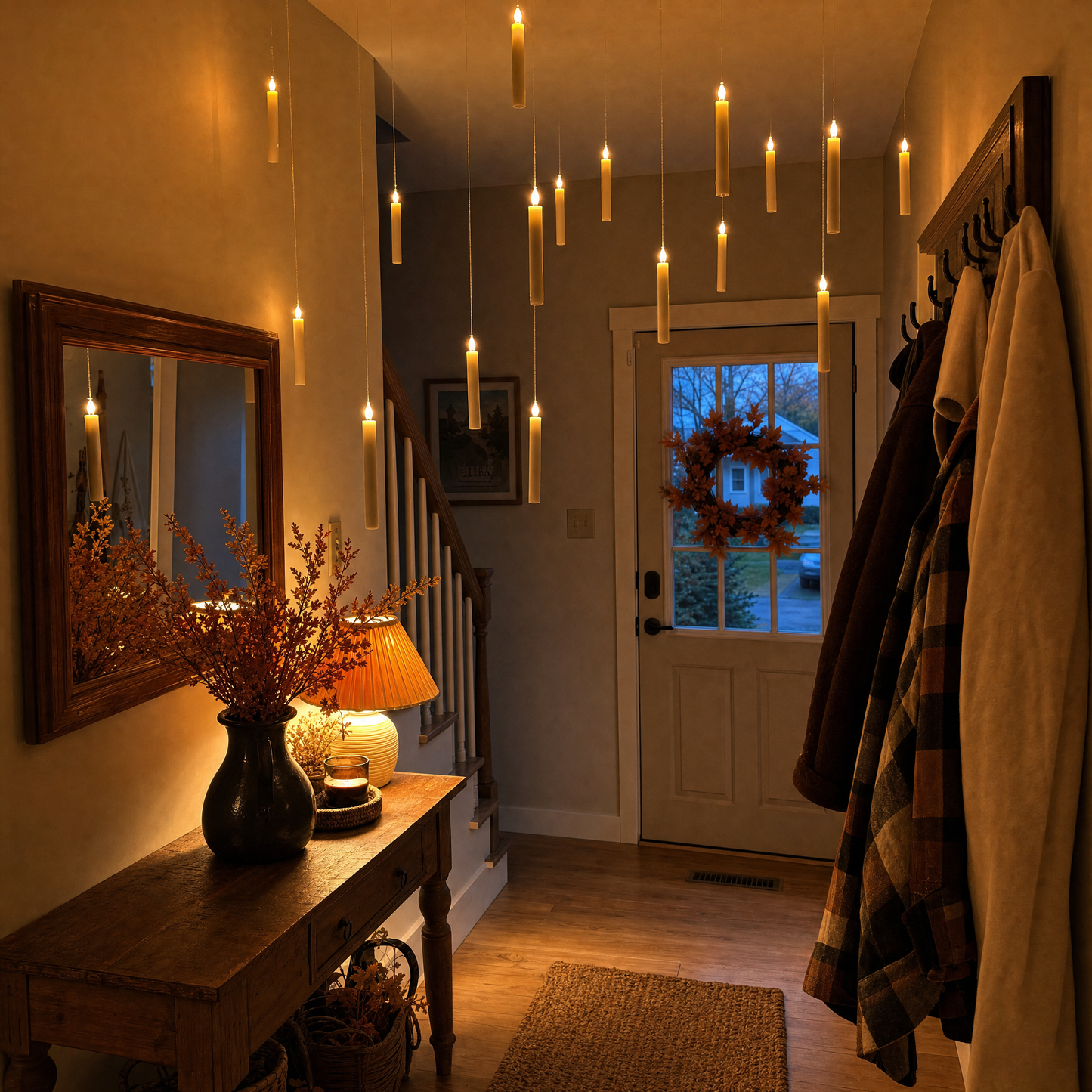Enchanted Candle Kit — 12 LED Hanging Candles + Wand Remote